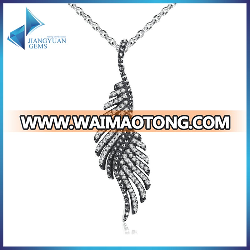 New Arrival 925 Sterling Silver Majestic Feathers Pendants Necklaces